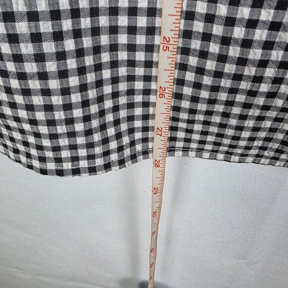 TAYLOR TILLMAN Carolina Top in Black Gingham Ruffle Flutter Sleeves Size Large - Picture 5 of 5